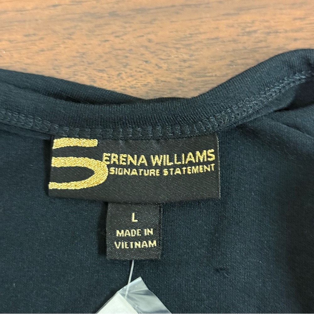 NWT Serena Williams Signature Statement Black Fringe Hem Tee – Size L - Picture 5 of 10
